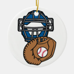Baseball Catcher maskkärlek Julgransprydnad Keramik