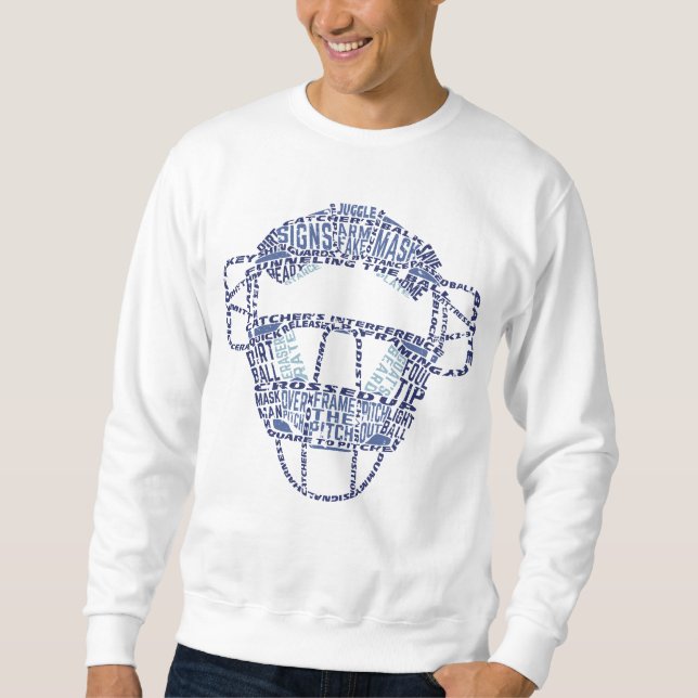 Baseball Catcher masktypning Sweatshirt (Framsida)
