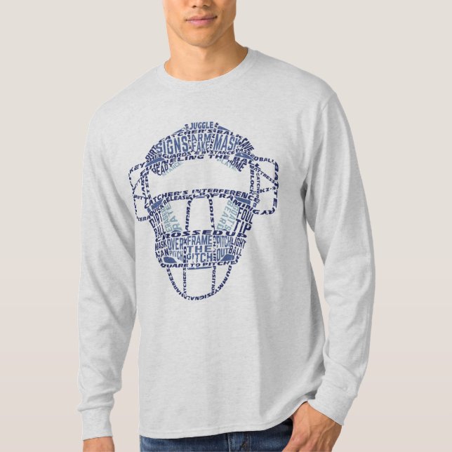 Baseball Catcher masktypografi T-shirt (Framsida)
