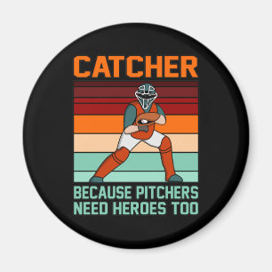 Baseball Catcher Pitcher Sports Player Älskare Co Magnet