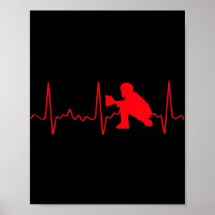 Baseball Catcher - Red Baseball Catcher pulsslag Poster