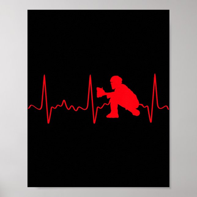Baseball Catcher - Red Baseball Catcher pulsslag Poster (Framsidan)