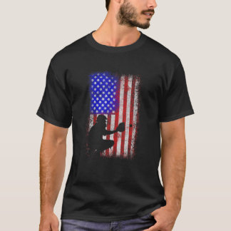 Baseball Catcher USA flagga Baseball T Shirt den 4