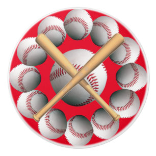 Baseball Ceramic Door Pulls Knopp