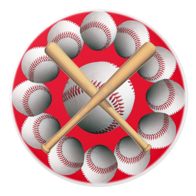 Baseball Ceramic Door Pulls Knopp (Framsidan)