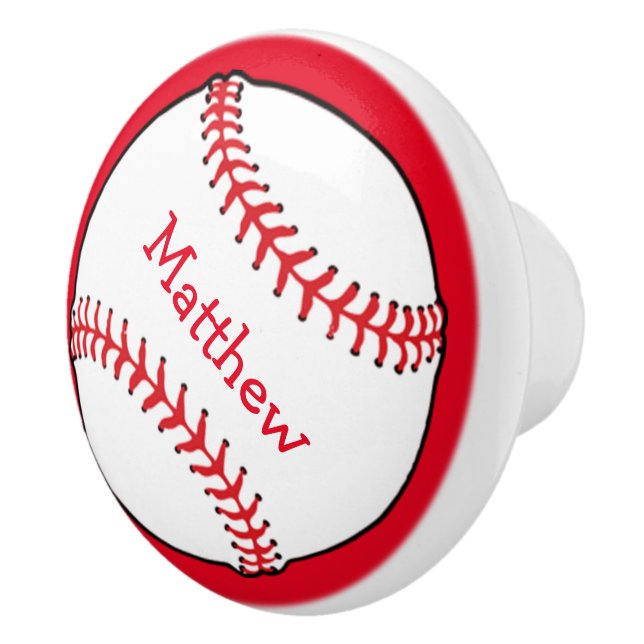 Baseball Ceramic Knob Knopp (Höger)