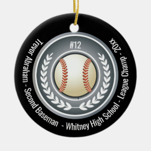 Baseball Champion Player School Black Julgransprydnad Keramik