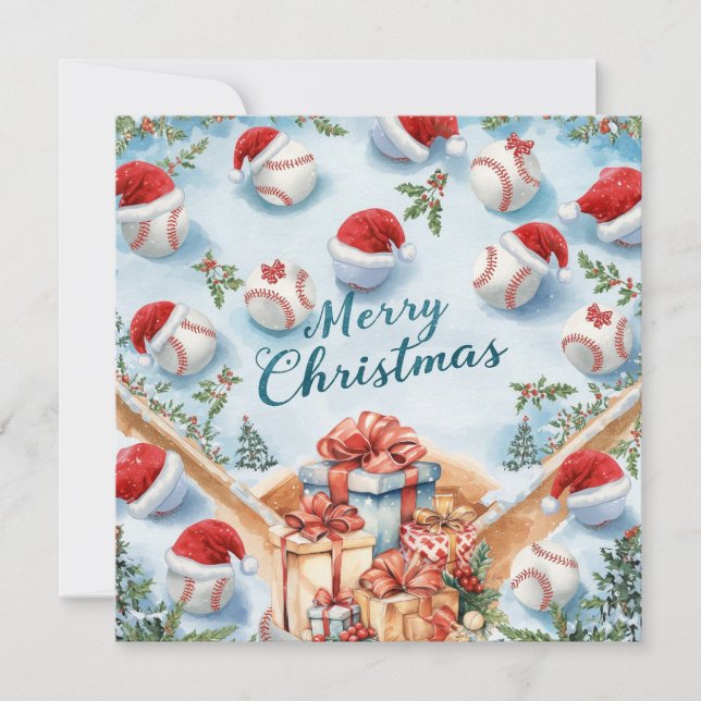 Baseball Christmas  Julkort (Framsida)