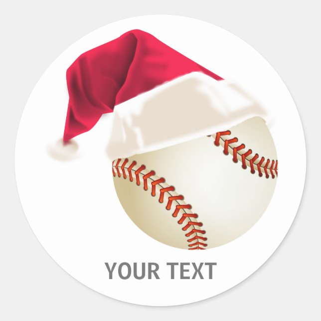 baseball christmas runt klistermärke (Framsida)
