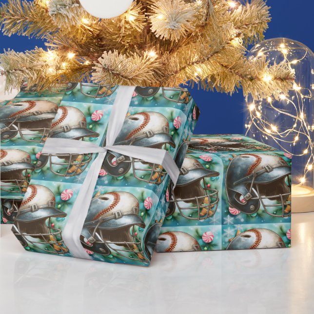 Baseball Christmas themed  Presentpapper (Helgdagar)