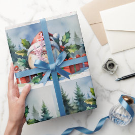 Baseball Christmas themed with Santa Hat Presentpapper