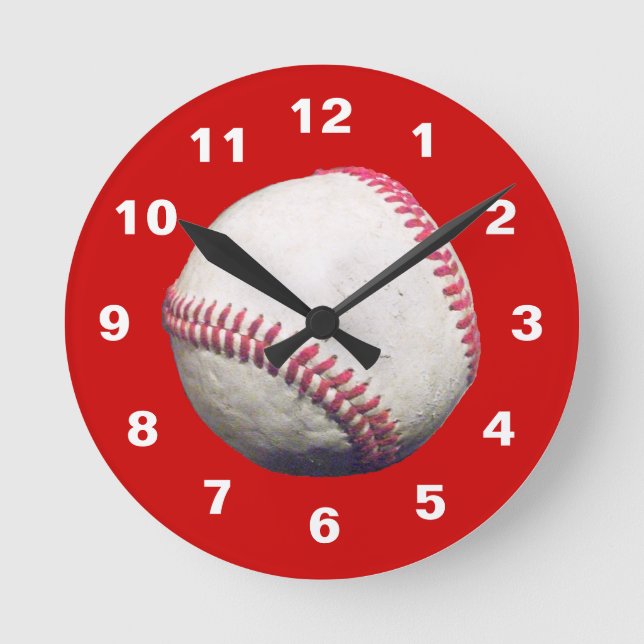 Baseball Clock Rund Klocka (Framsida)