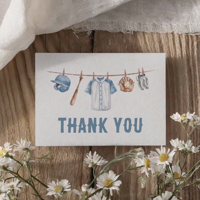 Baseball Clothesline Baby Shower Tack Kort (Skapare uppladdad)