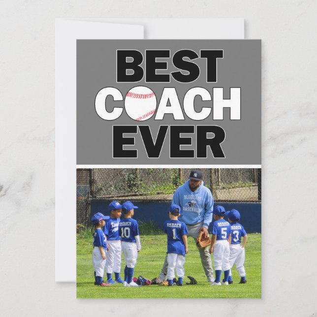 Baseball Coach Bästa någonsin-Tacken för foto-Anpa Tack Kort (Framsida)