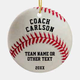 Baseball Coach Boll Stitching Photo Personlig Julgransprydnad Keramik
