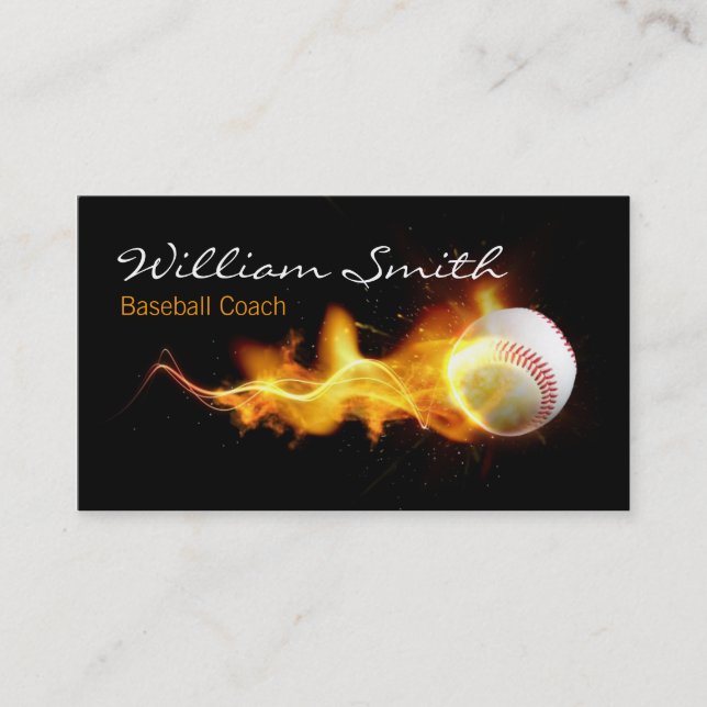 Baseball Coach Business Card Visitkort (Framsida)