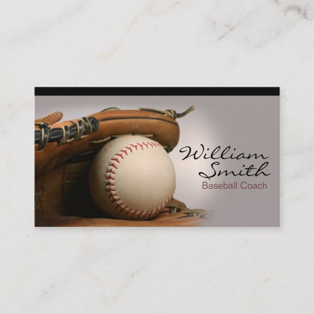 Baseball Coach Business Card Visitkort (Framsida)