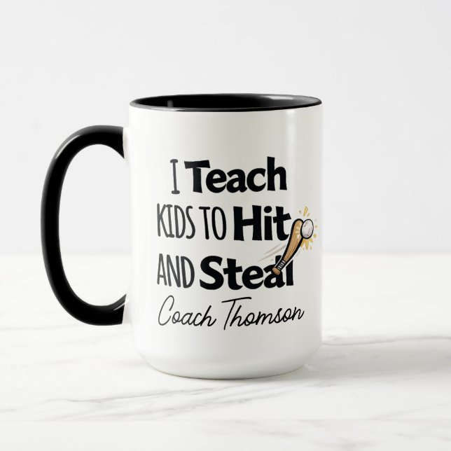 Baseball Coach Coffee Mug, Gift For Baseball Coach Mugg (Vänster)