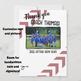 Baseball Coach Custom Team Picture Tack Kort