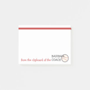 Baseball Coach Funny Sports ThMB Clipboard of Post-it Block