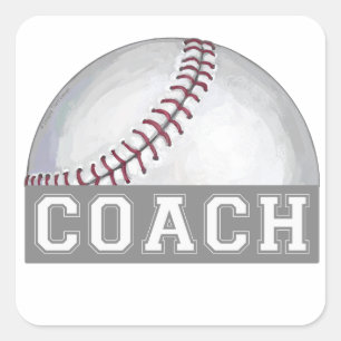 Baseball Coach Fyrkantigt Klistermärke