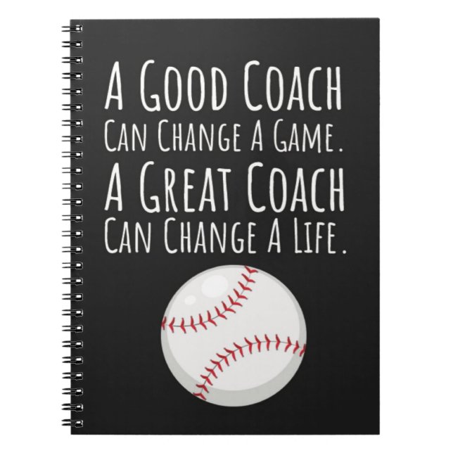 Baseball Coach Gift Ideas Keepsake From Team Sport Anteckningsbok (Framsidan)