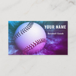 Baseball Coach Holografisk Futuristiska Rosa Neon Visitkort