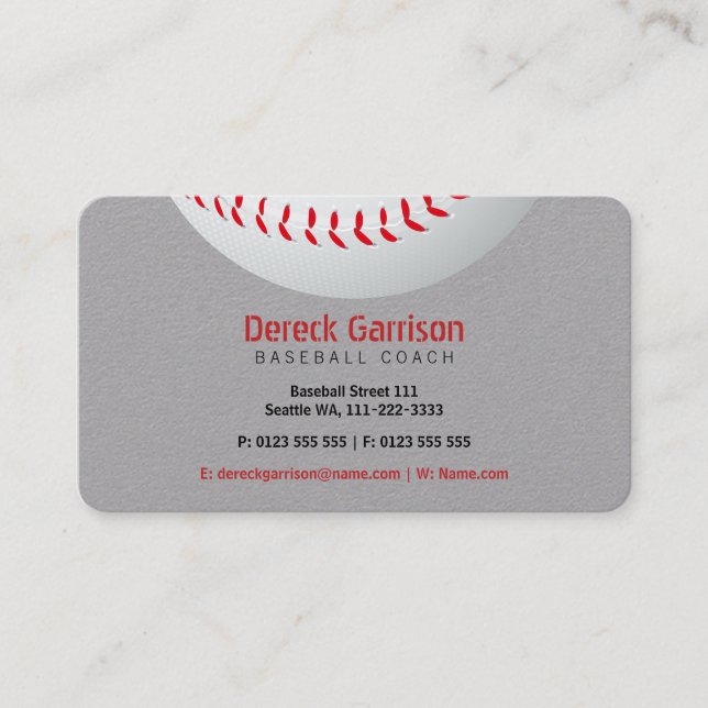 Baseball Coach | Idrott Visitkort (Framsida)