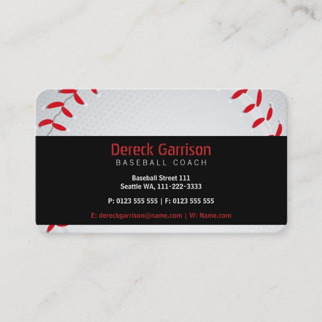 Baseball Coach | Idrott Visitkort (Framsida)