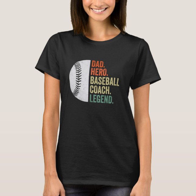 Baseball Coach Pappa Fars dag Pappa Baseball T Shirt (Framsida)