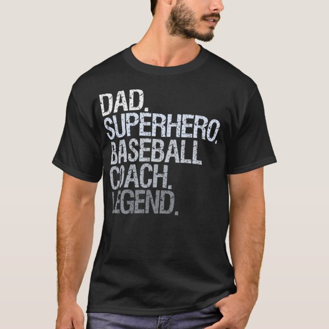 Baseball Coach Pappa T Shirt (Framsida)