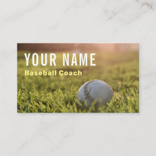 Baseball Coach Player Landskap Grönt Fält Boll Visitkort