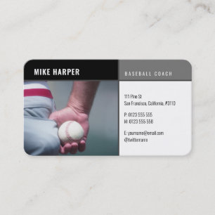 Baseball Coach Spelarfoto Visitkort