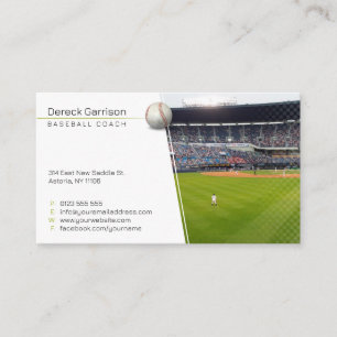 Baseball Coach Spelarfoto Visitkort