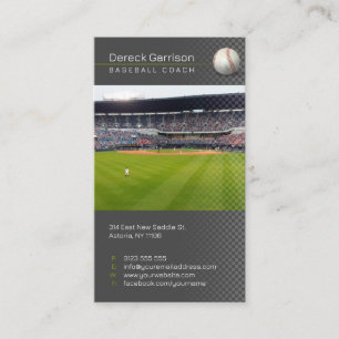 Baseball Coach   Spelarfoto Visitkort