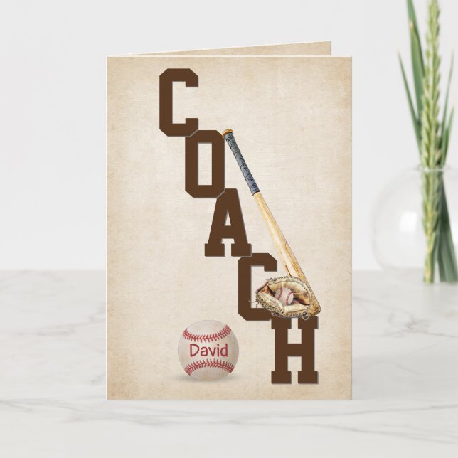 Baseball Coach Tack Kort (Framsida)