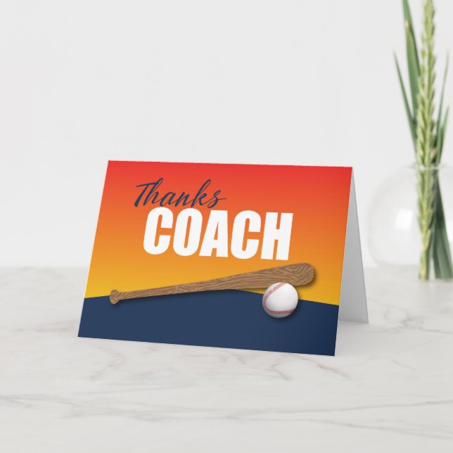 Baseball Coach-Tacken om blått och Orange Kort (Framsida)