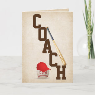 Baseball Coach - tackkort Kort