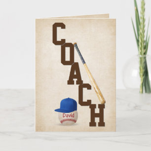 Baseball Coach - tackkort Kort