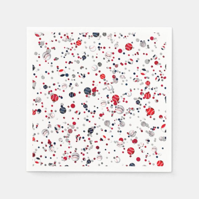Baseball Confetti, transparent-PAPPRA PARTY NAPKIN Pappersservett (Framsidan)