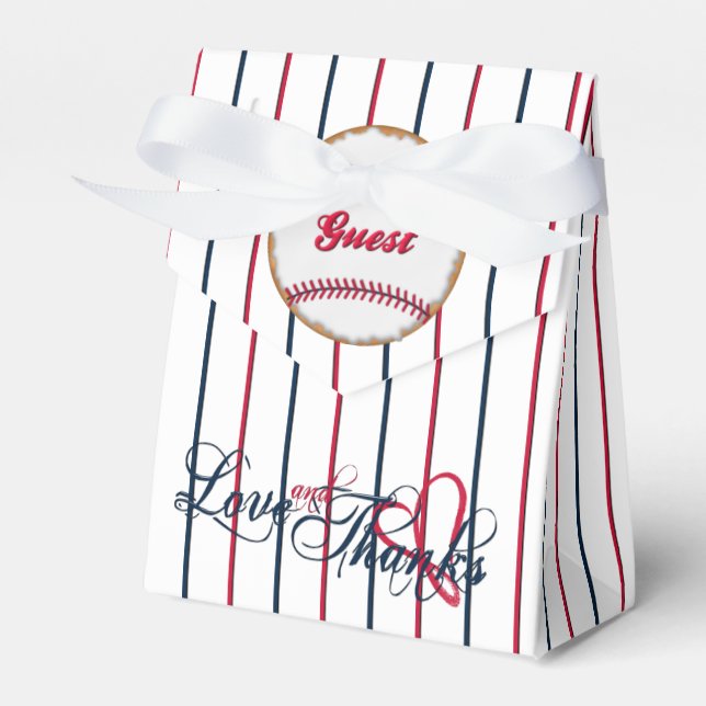 Baseball Cookie R-GUEST FAVOR BOX, Tält Presentaskar (Framsidan Sidan)