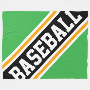 BASEBALL Coola Bright Grönt Black Tävla Rand Fleecefilt