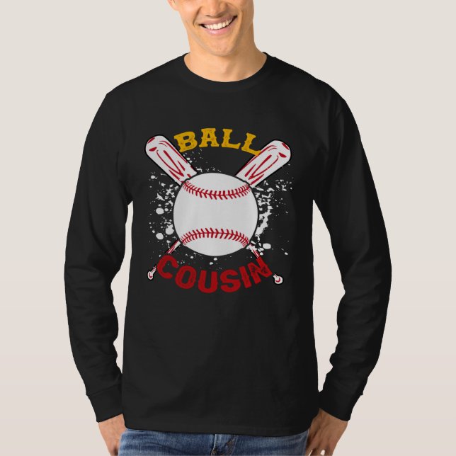 Baseball Cousin Ball Softball  Fathers Day T Shirt (Framsida)