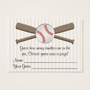 Baseball Crossed Fladdermus Guessing Game Baby Sho Visitkort