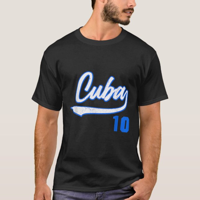 Baseball Cuba 10 Remera T Shirt (Framsida)