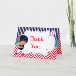 Baseball Cute African American Boy Tack Kort