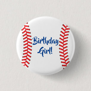 Baseball Cute Sports 1:a födelsedagen Party Knapp