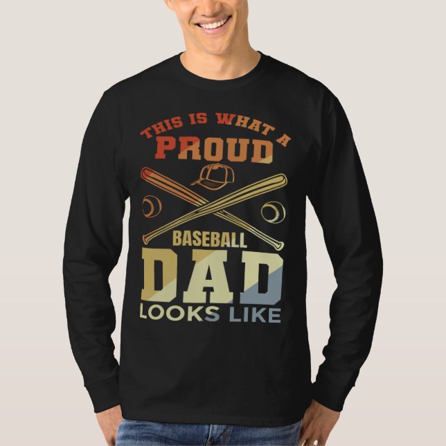 Baseball Dad Baseball Father Baseball Papa T Shirt (Framsida)