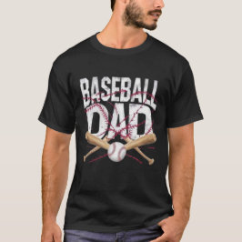 Baseball Dad Distressed Crossed Bats Sports Father T Shirt