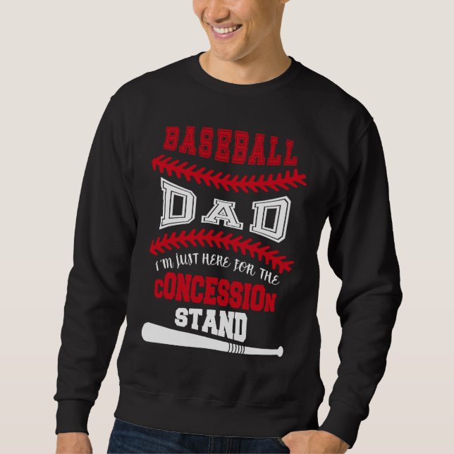 Baseball Dad   Just Here For Concession Stand Lång Ärmad Tröja (Framsida)